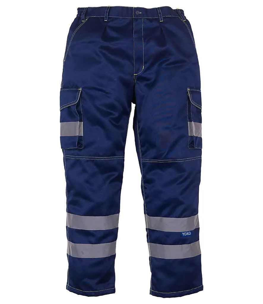 Yoko Hi-Vis Cargo Trousers with Knee Pad Pockets